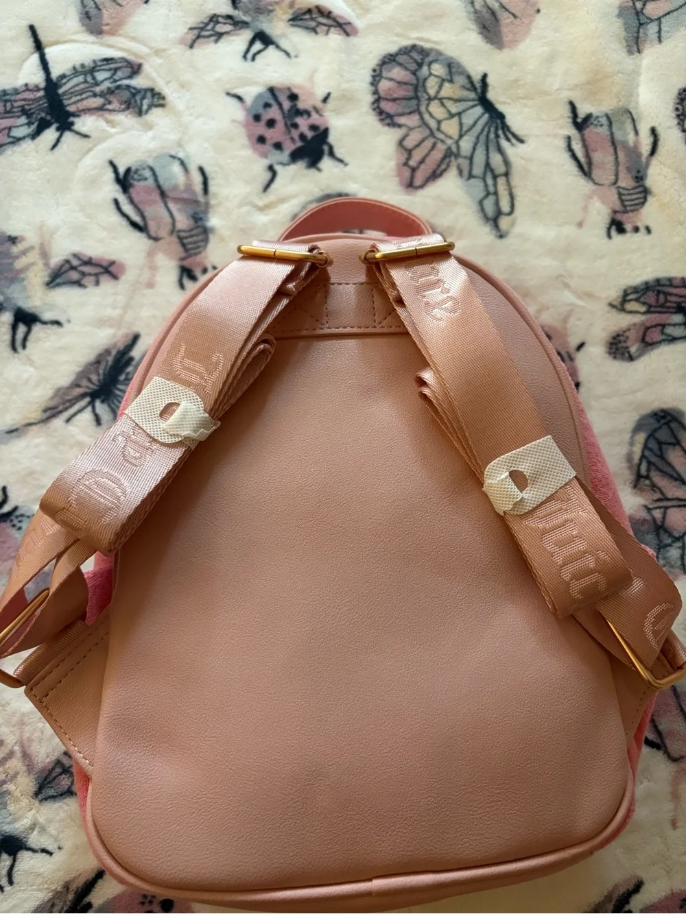 Juicy Couture Pink Velvet Crown Embroidered Mini Backpack